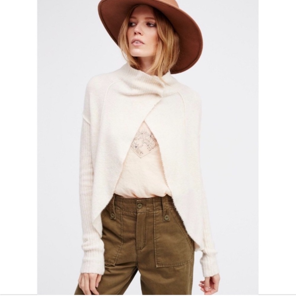 Free People Cascade Cardi Wool Blend Balletcore Cardigan Cream